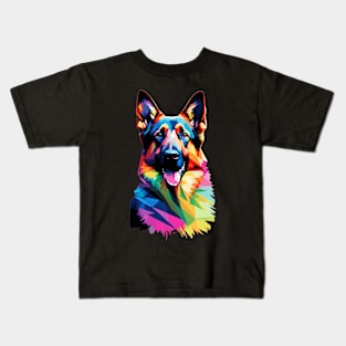 German Shepherd Dog Pop Art Kids T-Shirt